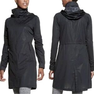 Toad&Co Black Trench Coat with Weather-Resistant Fabric